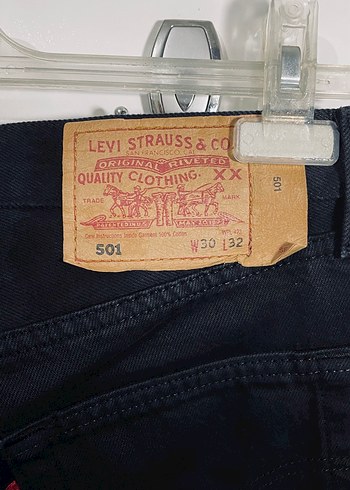 Vintage Levi's 501 Siyah Kot Pantolon - W30 L32 - Görsel 6