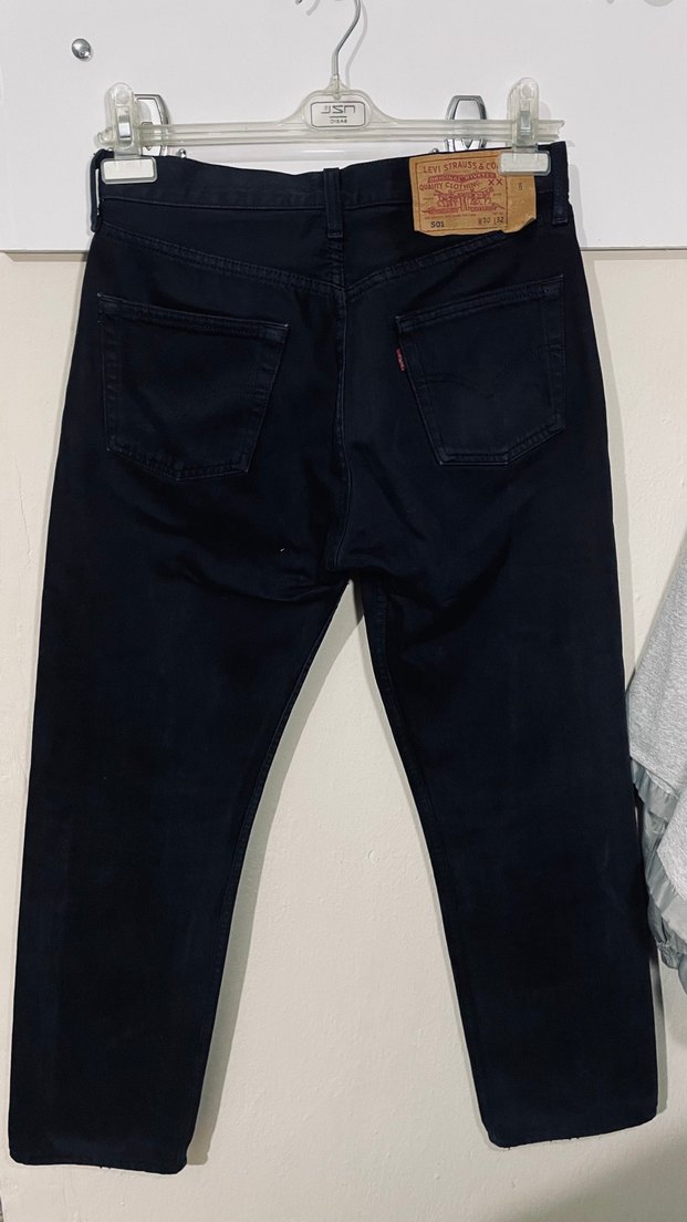 Vintage Levi's 501 Siyah Kot Pantolon - W30 L32 - Görsel 4