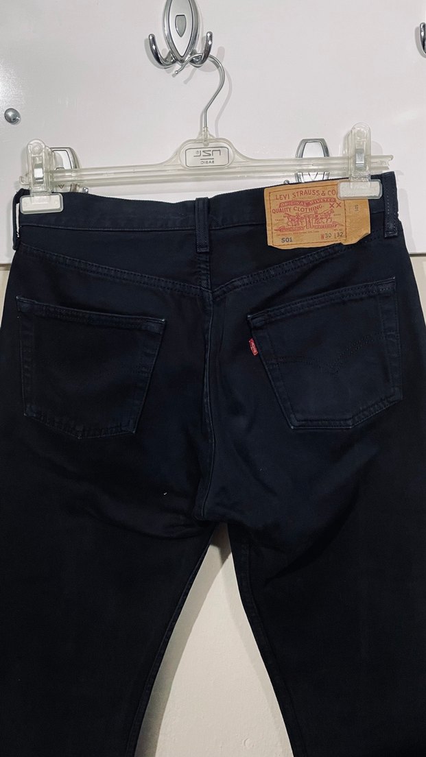 Vintage Levi's 501 Siyah Kot Pantolon - W30 L32 - Görsel 5