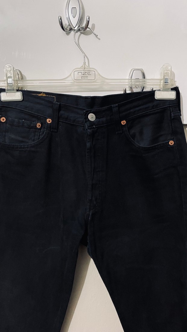 Vintage Levi's 501 Siyah Kot Pantolon - W30 L32 - Görsel 2