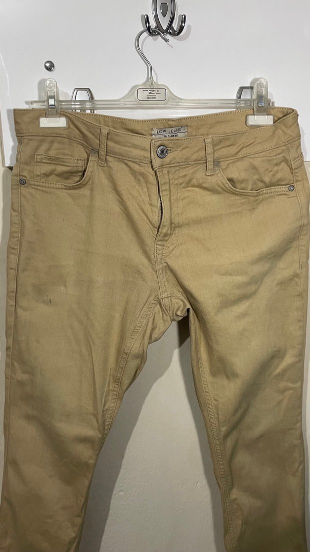 LCW Jeans 750 Slim Fit Haki Kot Pantolon - W34 L31 - Görsel 2