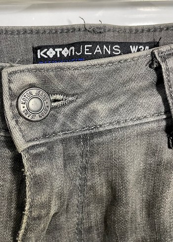 Koton Jeans Michael Skinny Fit Gri Kot Pantolon W34 L32 - Görsel 2
