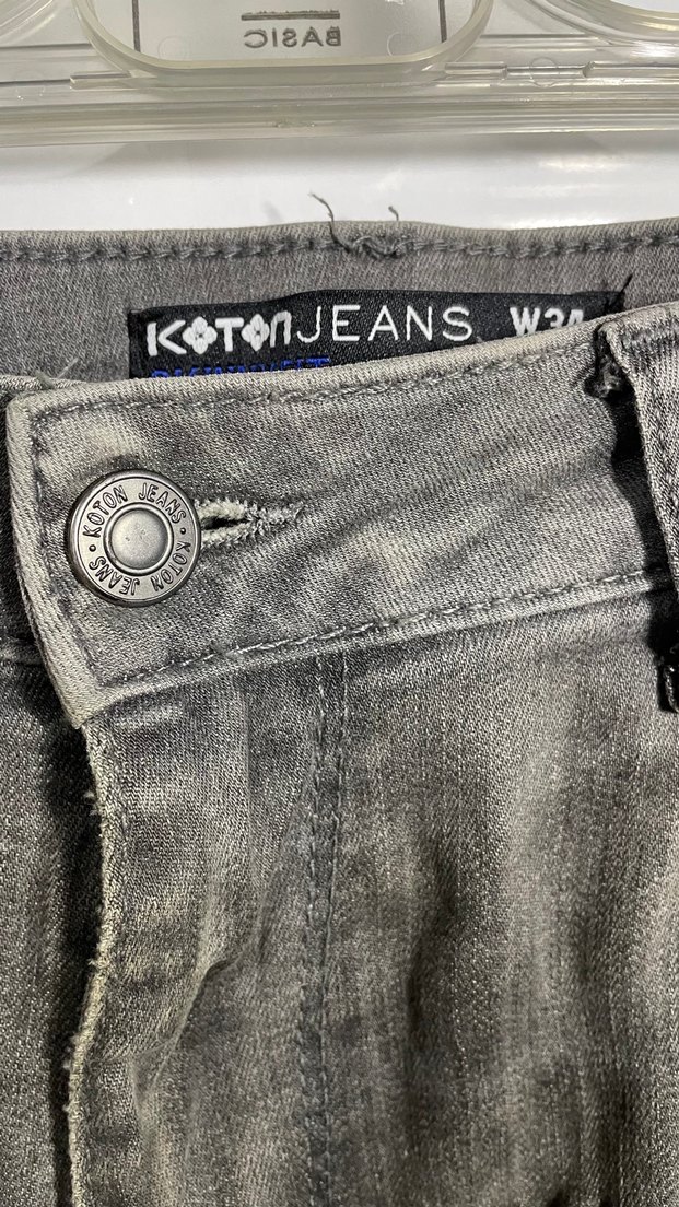 Koton Jeans Michael Skinny Fit Gri Kot Pantolon W34 L32 - Görsel 2