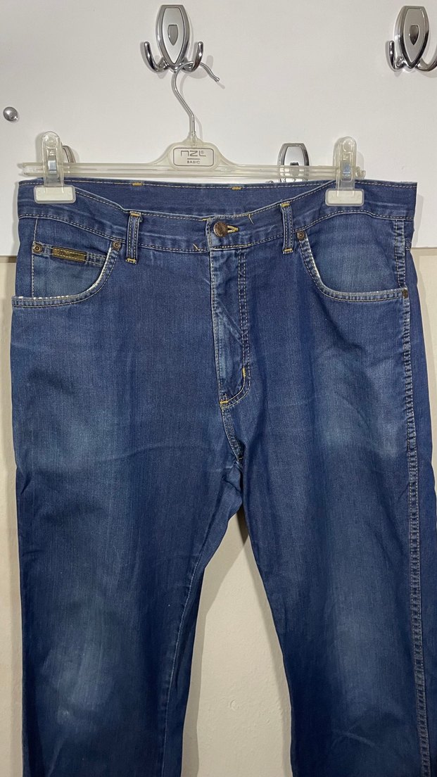 Orijinal Wrangler Texas Model Mavi Kot Pantolon W34 L34 - Görsel 2