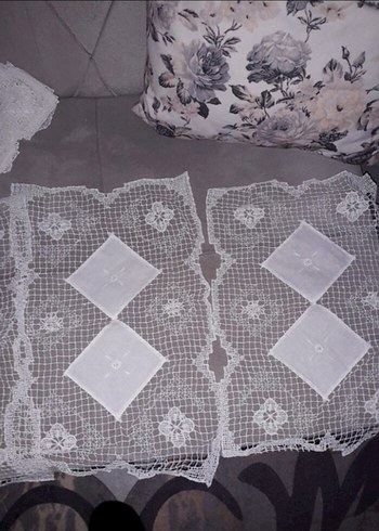 El İşi Dantel Örtü Seti sallon takimi