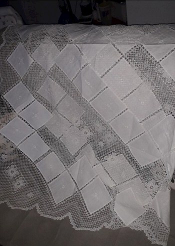 El İşi Dantel Örtü Seti sallon takimi