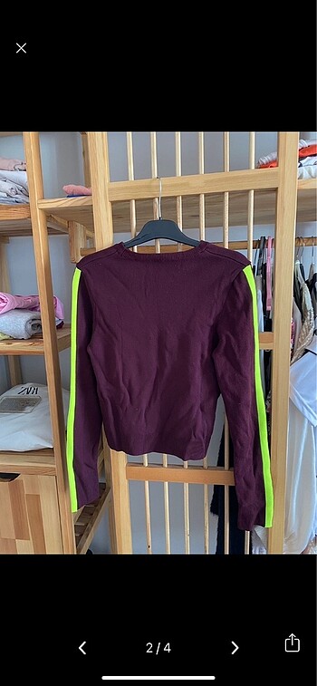 Zara Zara yanları neon yeşil şeritli triko