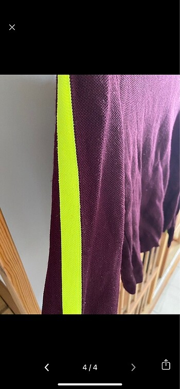 s Beden bordo Renk Zara yanları neon yeşil şeritli triko