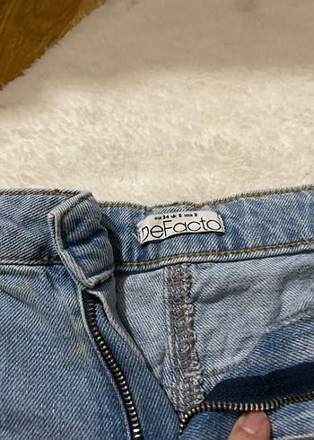 Kadın Gri Mavi Mini Denim Şort - Görsel 2