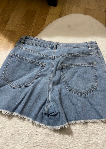 Kadın Gri Mavi Mini Denim Şort - Görsel 3