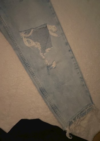 Mavi Bol Kesim Kadın Denim Pantolon - Görsel 4