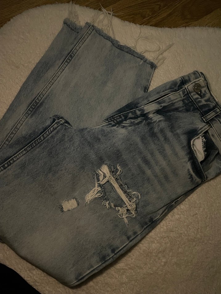 Mavi Bol Kesim Kadın Denim Pantolon - Görsel 2