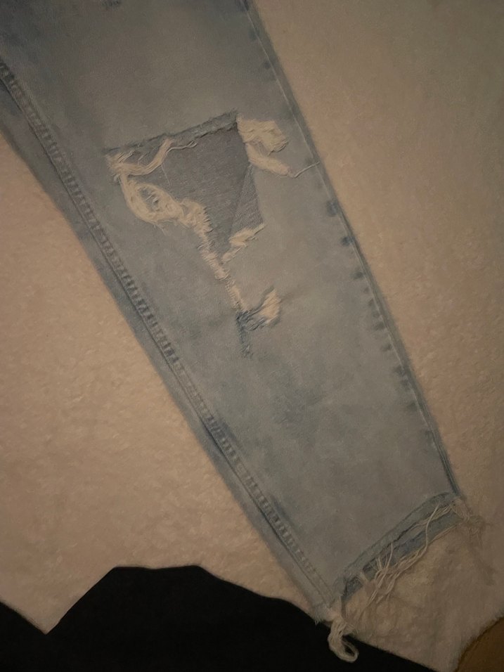 Mavi Bol Kesim Kadın Denim Pantolon - Görsel 4