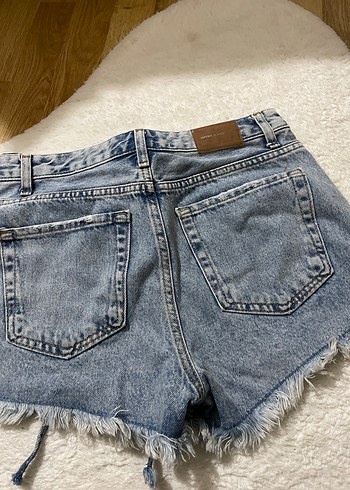 Gri Kadın Kot Şort - Görsel 4