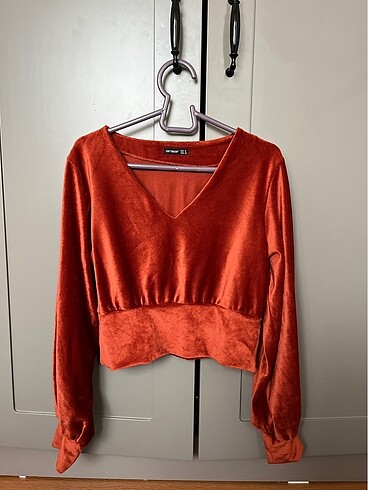 kadife crop bluz