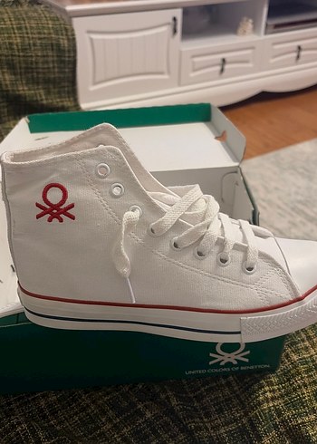 Benetton Kutusunda Beyaz United Colors Of Benetton Kanvas Sneaker
