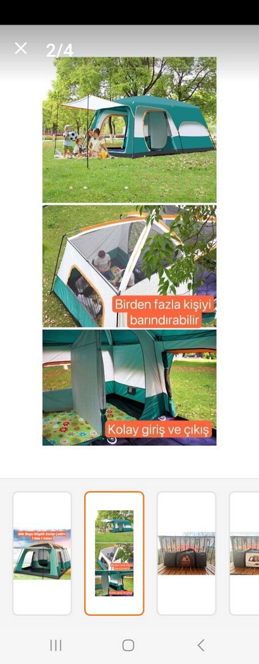 Aile Boyu Büyük Kamp Çadırı 1 Oda 1 Salon - Görsel 2