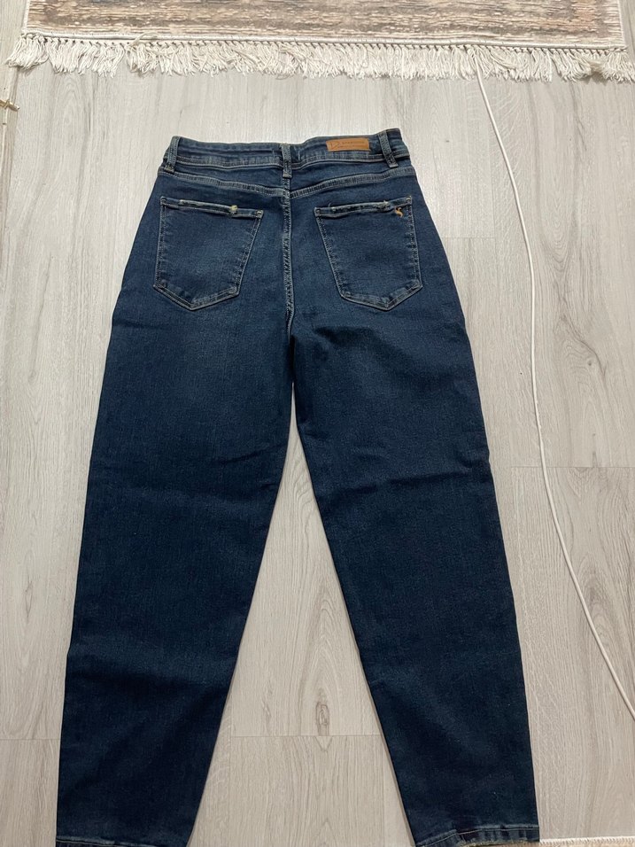 Lacivert Regular Fit Denim Kadın Jean - Görsel 2