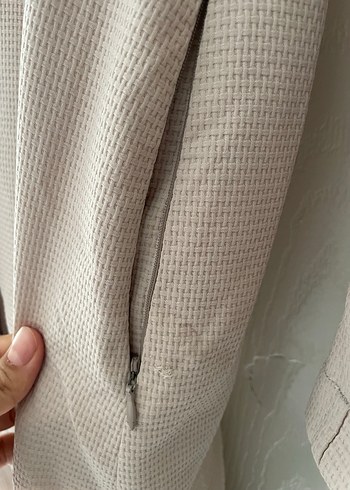 Zühre Krem  Uzun Düğmeli Kadın pardesü - Görsel 3