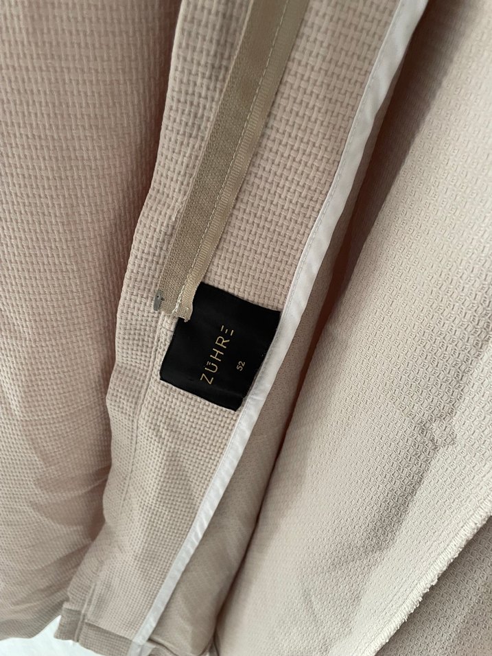 Zühre Krem  Uzun Düğmeli Kadın pardesü - Görsel 5