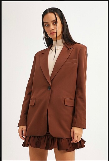 Quzu Kahverengi Blazer