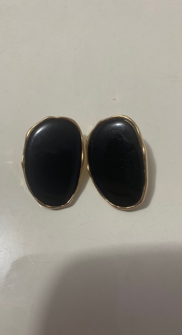 Zincir Detaylı Siyah Uzun Kadın Kolye küpe - Görsel 3