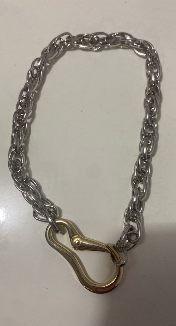 Gri Zincirli Altın Renk Erkek Kolye - Görsel 3