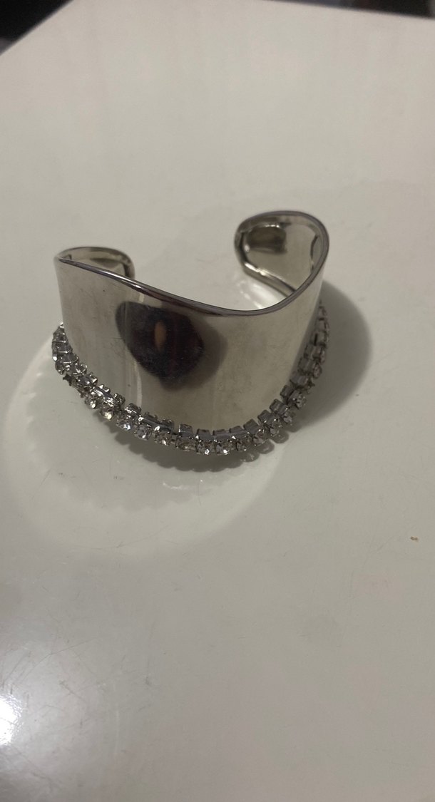 Düğün için Payetli Beyaz Yılan Desenli Kadın bilezik - Görsel 3