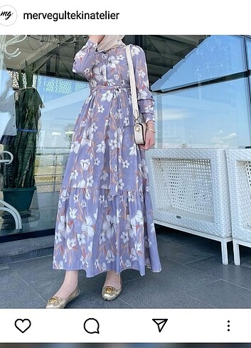 Merve gültekin çiçek desenli elbise