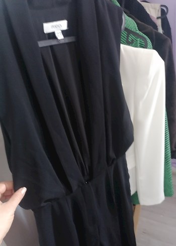 Siyah Drapeli Kadın Uzun Tulum - Görsel 2