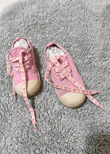 Kız Çocuk Pembe Bağcıklı Sneaker - Görsel 2