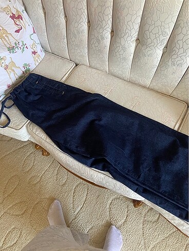 xl Beden lacivert Renk ZARA WİDE LEG JEAN