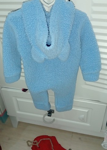 Mavi Örgü Erkek Bebek Tulumu - Görsel 2