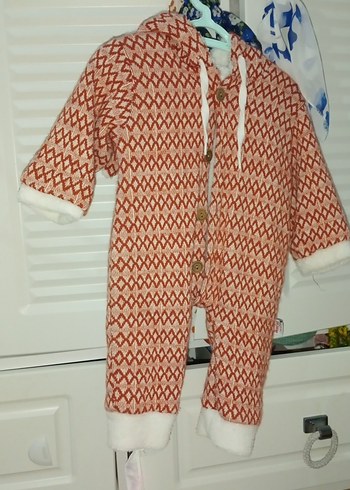 Kız Bebek Örgü Tulum Kahverengi - Görsel 2