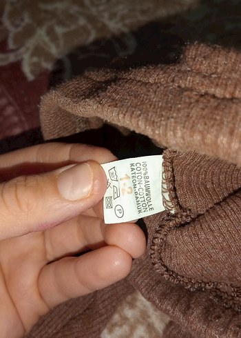 Kız Çocuk Kahverengi Dantel Detaylı Tayt - Görsel 2