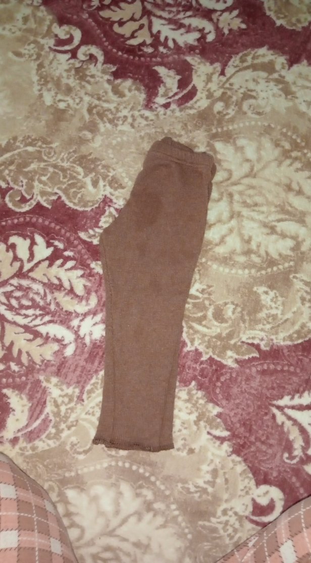 Kız Çocuk Kahverengi Dantel Detaylı Tayt - Görsel 3