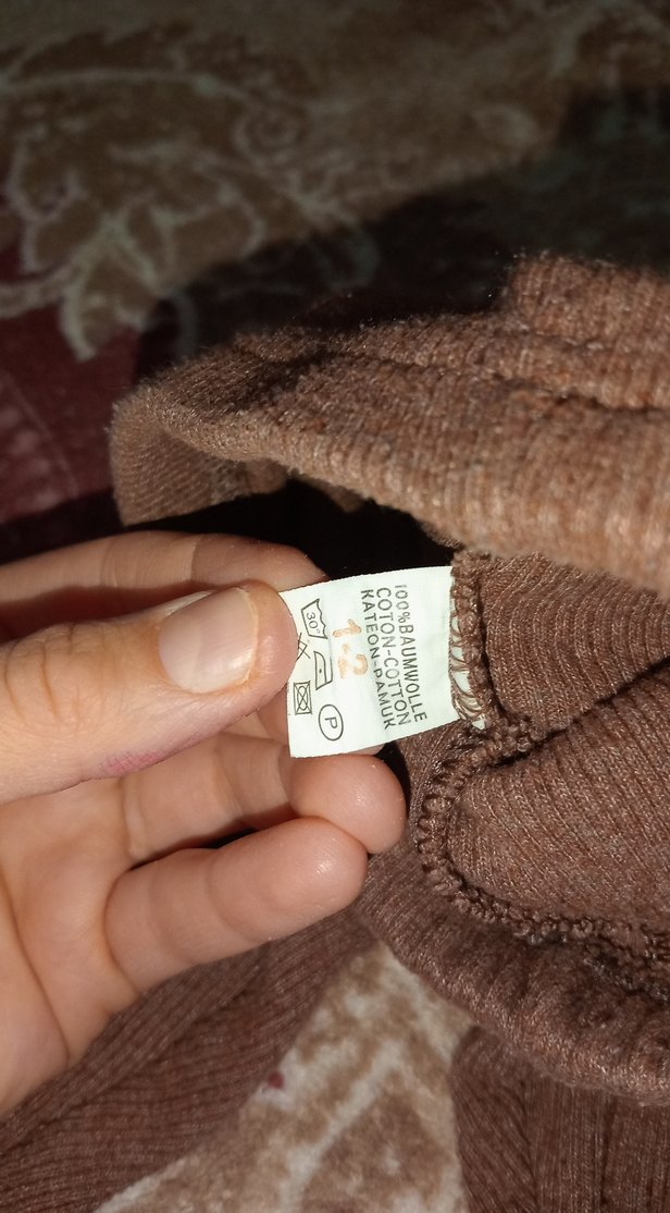 Kız Çocuk Kahverengi Dantel Detaylı Tayt - Görsel 2