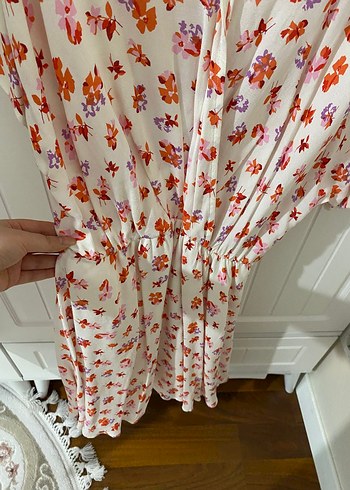 Bohem V Yaka Desenli Hamile Bluzu - Görsel 4