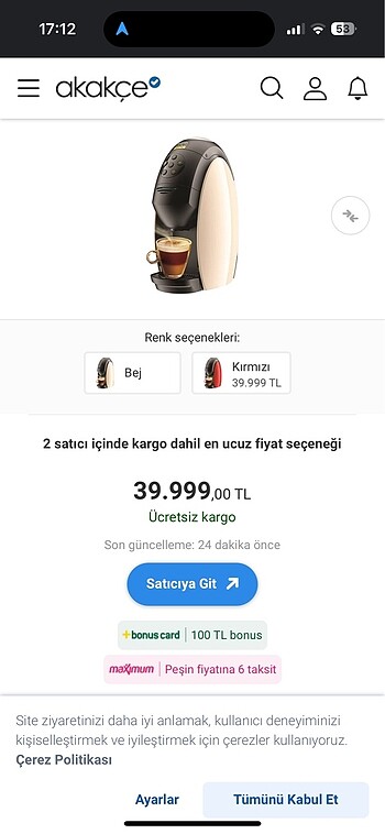 Nescafe gold my cafe kahve makinesi