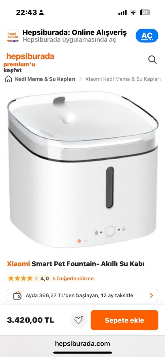 Xiaomi Kedi Su pınarıAkıllı Bağlantılı - Görsel 2