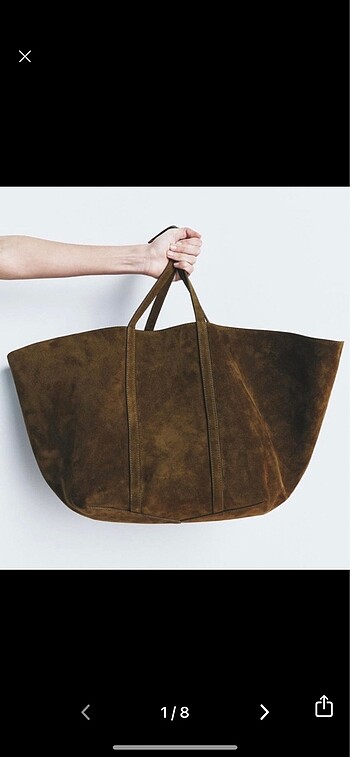 Zara Zara süet maxi tote çanta