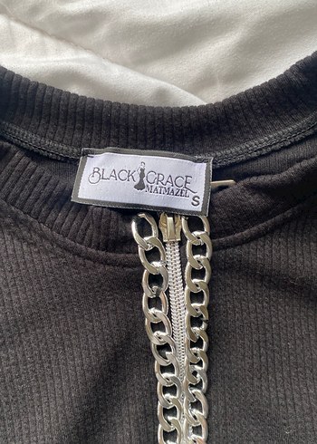 Zincir Detaylı Siyah Uzun Kollu Kadın Kazak - Görsel 3