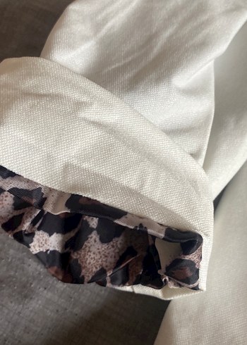 Beyaz midi blazer ceket - Görsel 2