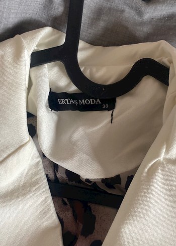 Beyaz midi blazer ceket - Görsel 3