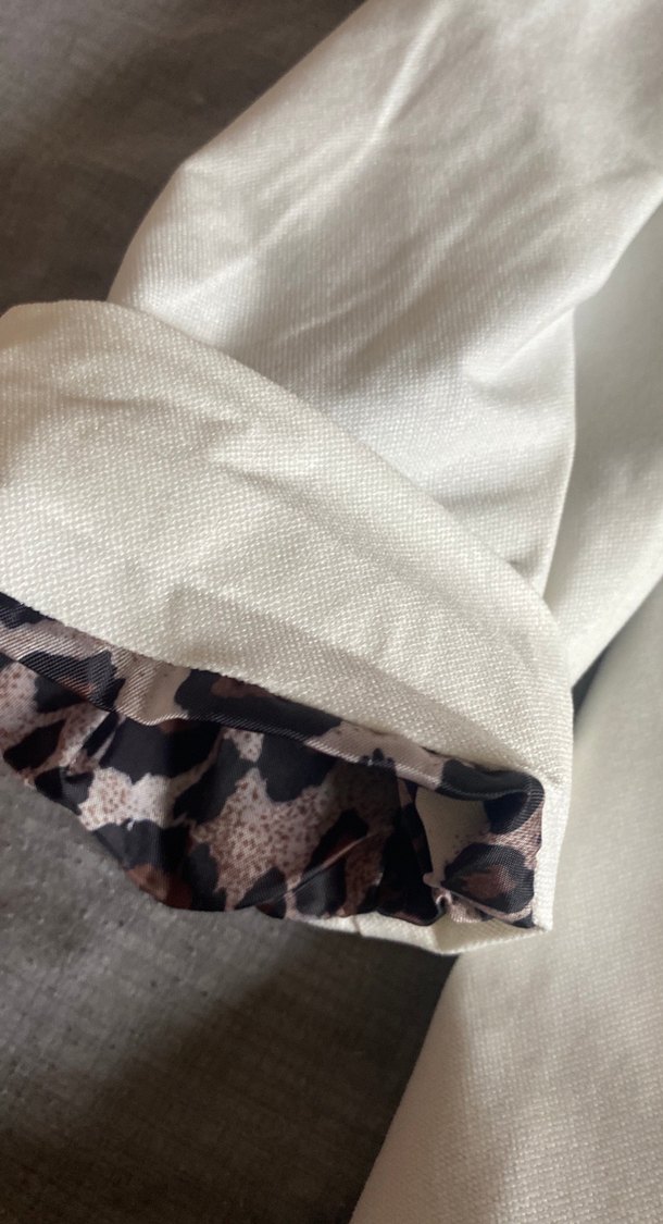 Beyaz midi blazer ceket - Görsel 2