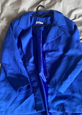 Mavi Düğmeli Kadın Blazer Ceket - Görsel 2