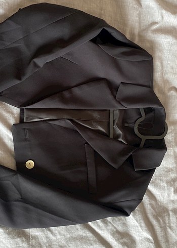 Siyah Düğmeli Midi Kadın Blazer - Görsel 4