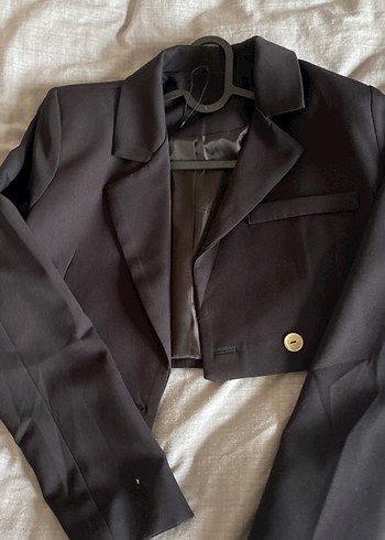 Siyah Düğmeli Midi Kadın Blazer - Görsel 2