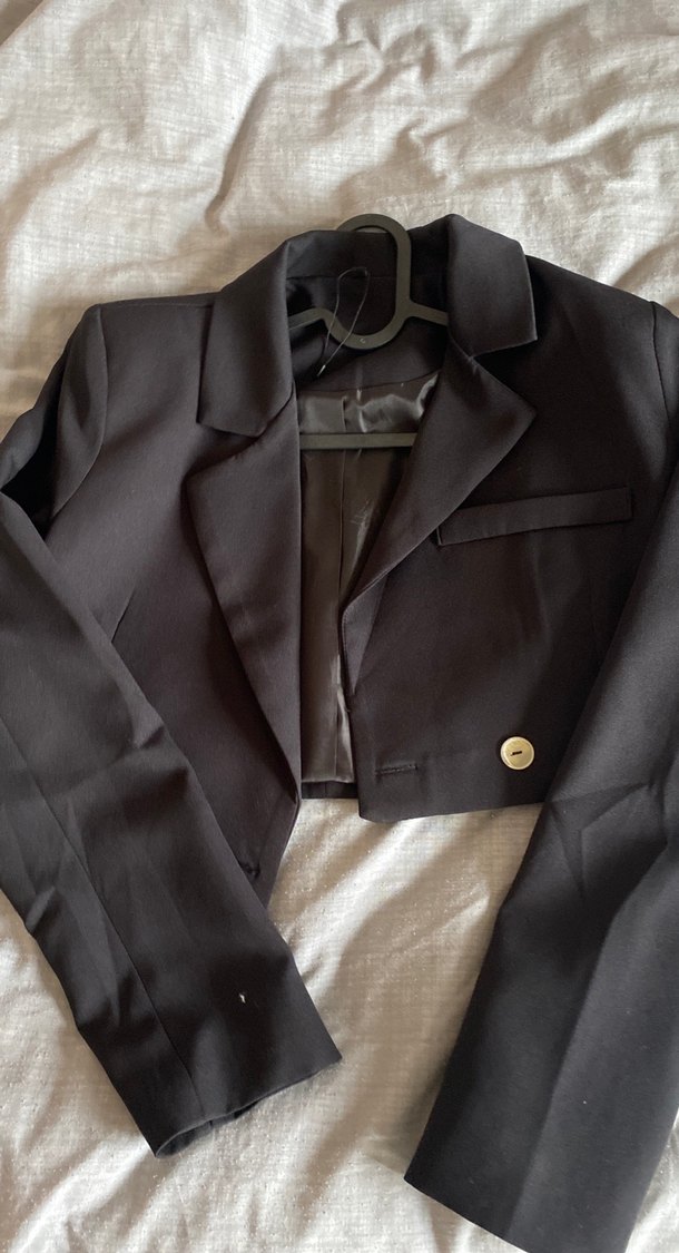 Siyah Düğmeli Midi Kadın Blazer - Görsel 2