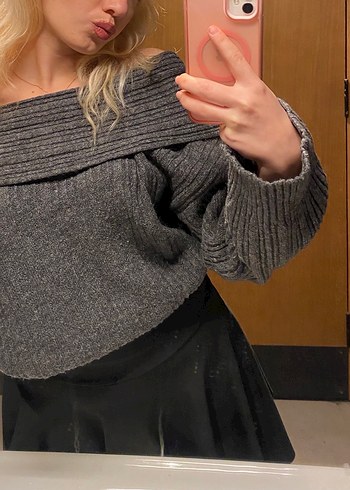 Gri Triko Kadın kazak - Görsel 2